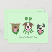 ハッピーSt patricks dayピットブルドッグス ポストカード (正面/裏面)