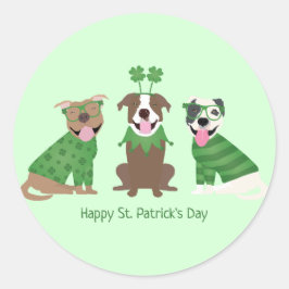 ハッピーSt patricks dayピットブルドッグス ラウンドシール
