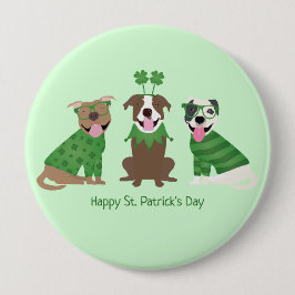 ハッピーSt patricks dayピットブルドッグス 缶バッジ