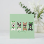 ハッピーSt patricks dayフランスのブルドッグ シーズンカード (スタンド正面)