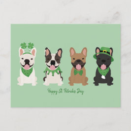ハッピーSt patricks dayフランスのブルドッグ シーズンポストカード