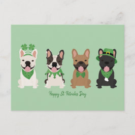 ハッピーSt patricks dayフランスのブルドッグ シーズンポストカード