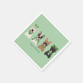 ハッピーSt patricks dayフランスのブルドッグ スタンダードカクテルナプキン (角)