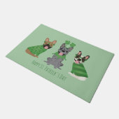 ハッピーSt patricks dayフランスのブルドッグ ドアマット (アングル)
