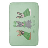 ハッピーSt patricks dayフランスのブルドッグ バスマット (正面縦)