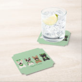 ハッピーSt patricks dayフランスのブルドッグ ペーパーコースター (インサイチュ)