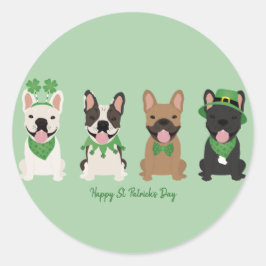 ハッピーSt patricks dayフランスのブルドッグ ラウンドシール