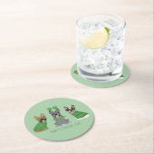 ハッピーSt patricks dayフランスのブルドッグ ラウンドペーパーコースター (インサイチュ)