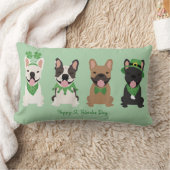 ハッピーSt patricks dayフランスのブルドッグ ランバークッション (ブランケット)