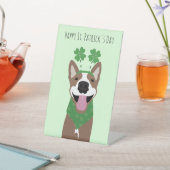 ハッピーSt patricks dayブラウンドググリーン 台座サイン (インサイチュ)