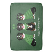 ハッピーSt patricks dayベルネーズマウンテンドッグス バスマット (正面縦)