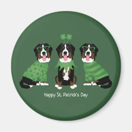 ハッピーSt patricks dayベルネーズマウンテンドッグス マグネット
