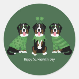 ハッピーSt patricks dayベルネーズマウンテンドッグス ラウンドシール
