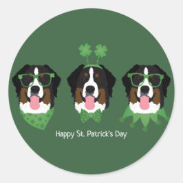 ハッピーSt patricks dayベルネーズマウンテンドッグス ラウンドシール