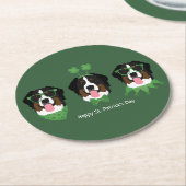 ハッピーSt patricks dayベルネーズマウンテンドッグス ラウンドペーパーコースター (アングル)
