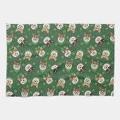 ハッピーSt patricks dayペンブロークウェルシュコーギードッグス キッチンタオル (横)
