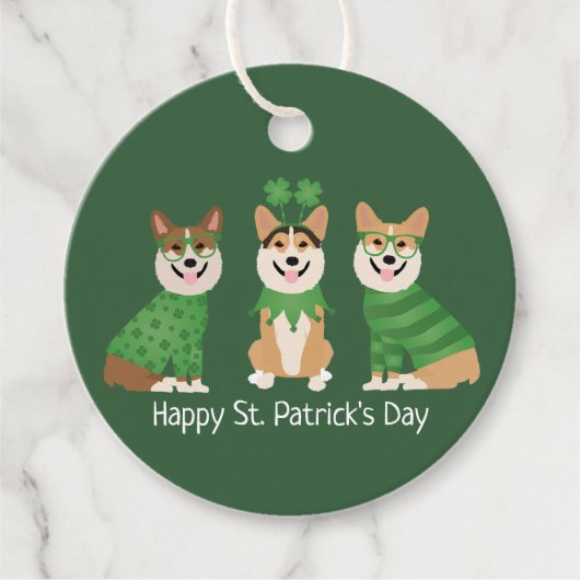 ハッピーSt patricks dayペンブロークウェルシュコーギードッグス フェイバータグ (正面)