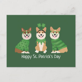 ハッピーSt patricks dayペンブロークウェルシュコーギードッグス ポストカード