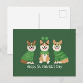 ハッピーSt patricks dayペンブロークウェルシュコーギードッグス ポストカード (正面/裏面)