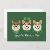 ハッピーSt patricks dayペンブロークウェルシュコーギードッグス ポストカード (正面/裏面)