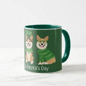 ハッピーSt patricks dayペンブロークウェルシュコーギードッグス マグカップ (正面右)