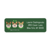 ハッピーSt patricks dayペンブロークウェルシュコーギードッグス ラベル (正面)