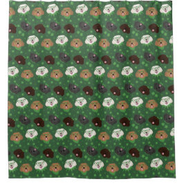 ハッピーSt patricks dayマルティプードーズ シャワーカーテン