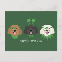 ハッピーSt patricks dayマルティプードーズ ポストカード