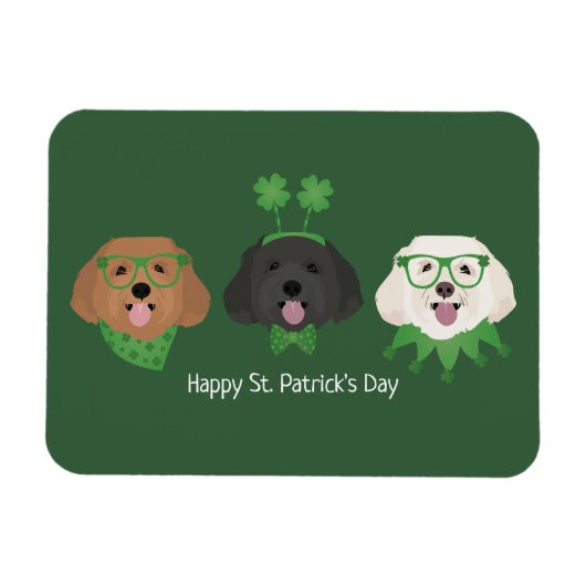 ハッピーSt patricks dayマルティプードーズ マグネット (横)