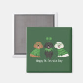 ハッピーSt patricks dayマルティプードーズ マグネット (正面/裏面)