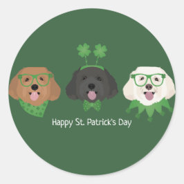 ハッピーSt patricks dayマルティプードーズ ラウンドシール