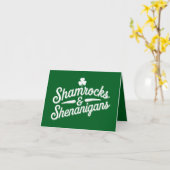 ハッピーSt patricks dayラッキーシャムロック&シェナニガン カード (黄色い花)