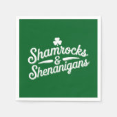 ハッピーSt patricks dayラッキーシャムロック&シェナニガン スタンダードカクテルナプキン (正面)