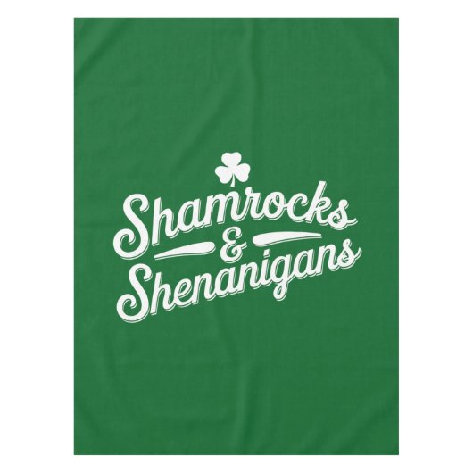 ハッピーSt patricks dayラッキーシャムロック&シェナニガン テーブルクロス (正面)