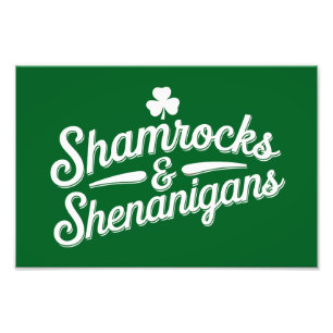 ハッピーSt patricks dayラッキーシャムロック&シェナニガン フォトプリント