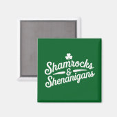 ハッピーSt patricks dayラッキーシャムロック&シェナニガン マグネット (正面/裏面)
