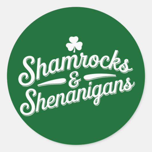 ハッピーSt patricks dayラッキーシャムロック&シェナニガン ラウンドシール (正面)