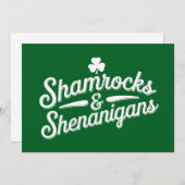 ハッピーSt patricks dayラッキーシャムロック&シェナニガン 招待状 (正面/裏面)