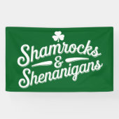 ハッピーSt patricks dayラッキーシャムロック&シェナニガン 横断幕 (横)