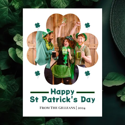ハッピーSt patricks dayラッキーシャームロック家族の写真 シーズンカード