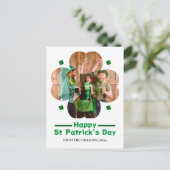 ハッピーSt patricks dayラッキーシャームロック家族の写真 シーズンポストカード (スタンド正面)