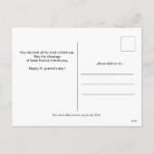 ハッピーSt patricks dayラッキーシャームロック家族の写真 シーズンポストカード (裏面)