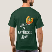 ハッピーSt patricks dayラッキーレプレシャンポットの金ゴールド Tシャツ (裏面)