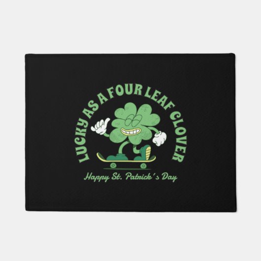 ハッピーSt patricks dayラッキー四葉クローバー ドアマット (正面)