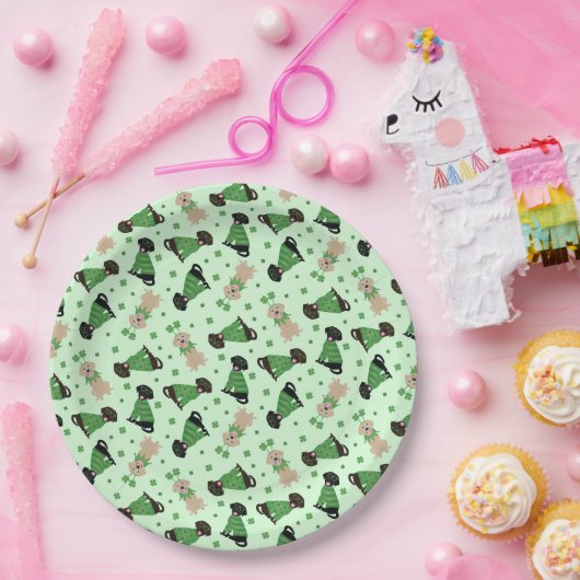 ハッピーSt patricks dayラブラドールレトリエバードッグ ペーパープレート (パーティー)