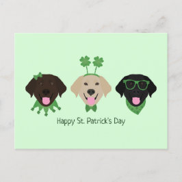 ハッピーSt patricks dayラブラドールレトリエバードッグ ポストカード