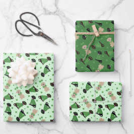 ハッピーSt patricks dayラブラドールレトリエバードッグ ラッピングペーパーシート
