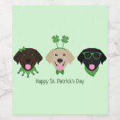 ハッピーSt patricks dayラブラドールレトリエバードッグ ワインラベル (シングルラベル)