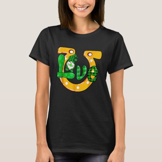 ハッピーSt patricks dayラブ格言ラッキーシャムロックM Tシャツ (正面)
