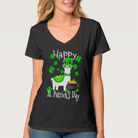 ハッピーSt patricks dayラマパパマムボーイガールラッキー Tシャツ (正面)